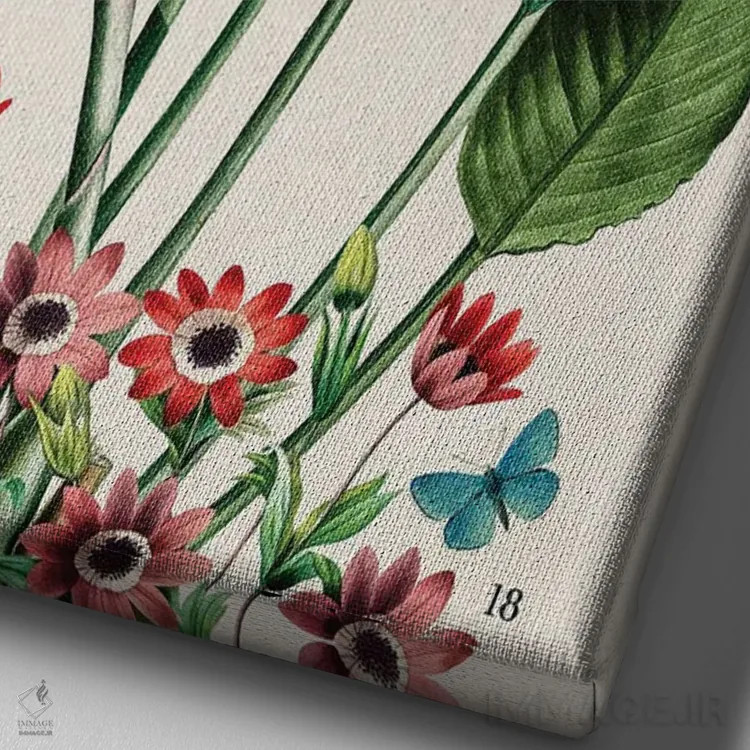 تابلو پرندگان برگ اثر بتو وال - نمای نزدیک بافت بوم