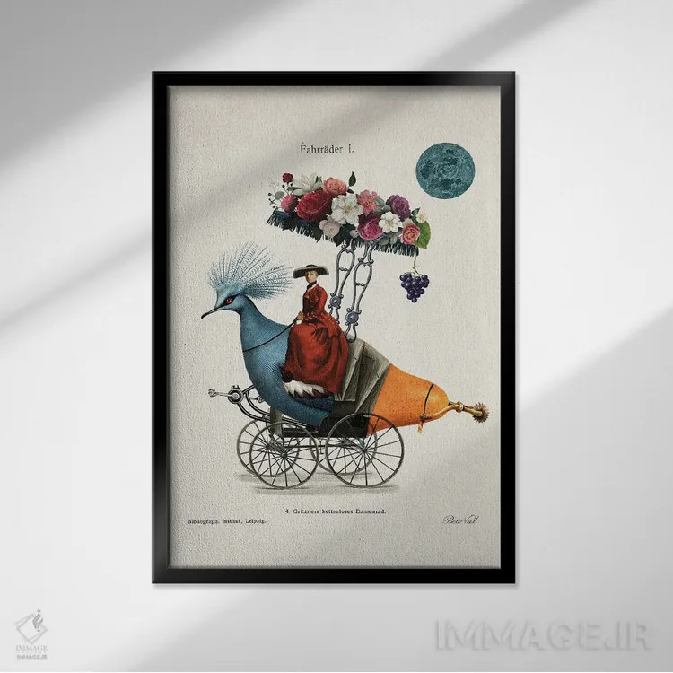 تابلو سوارکار اثر بتو وال - نمای قابدار مشکی