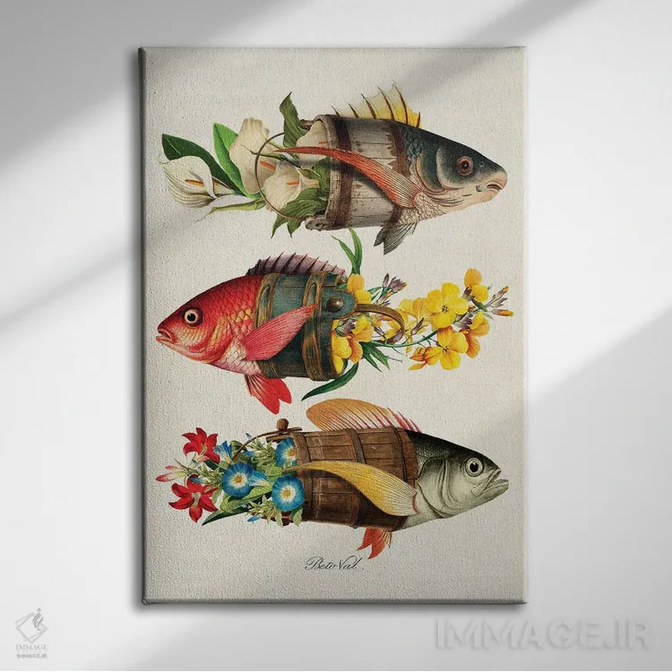 تابلو ماهی گلی اثر بتو وال - نمای روبهرو روی دیوار