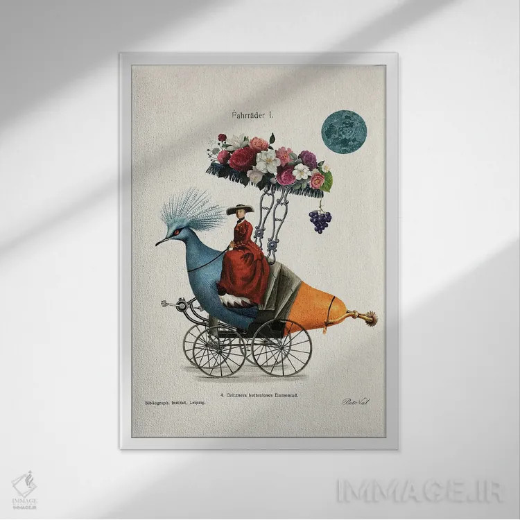 تابلو سوارکار اثر بتو وال - نمای قابدار سفید