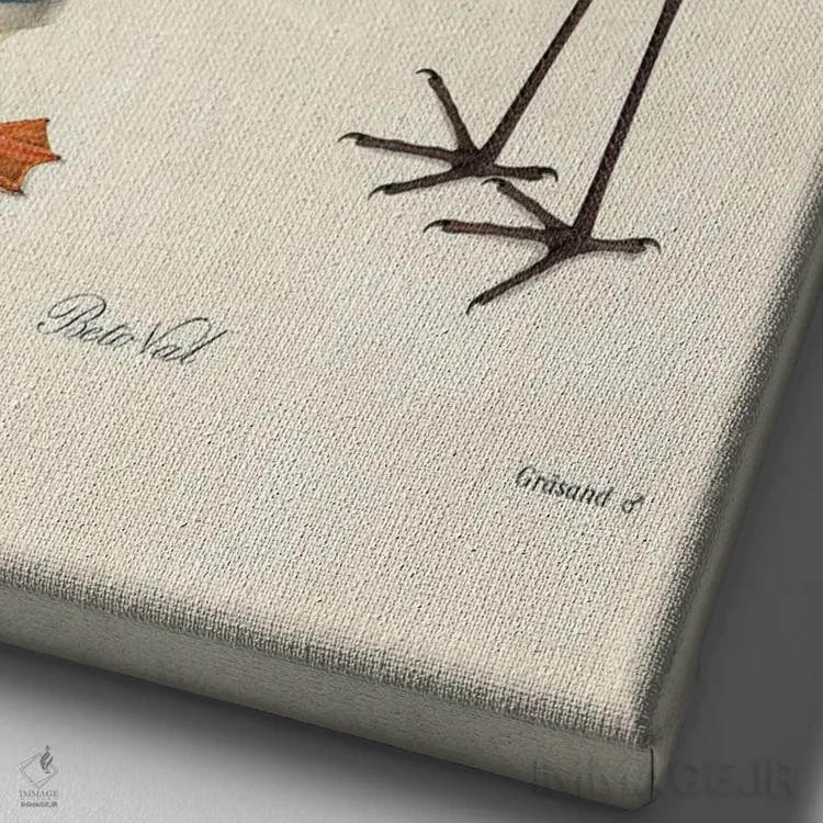 تابلو مادر و پسر اثر بتو وال - نمای نزدیک بافت بوم