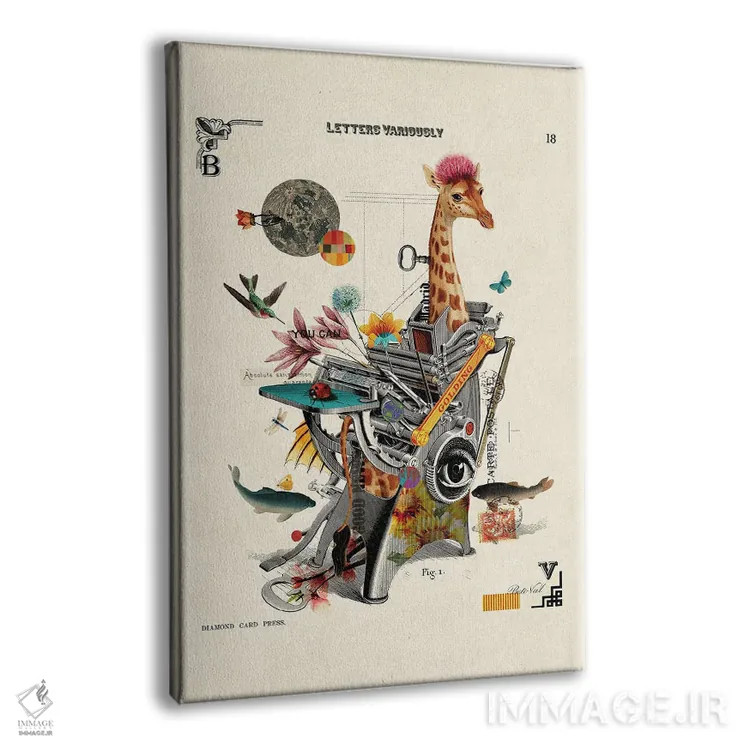 تابلو زرافه چاپگر اثر بتو وال - نمای پرسپکتیو محصول