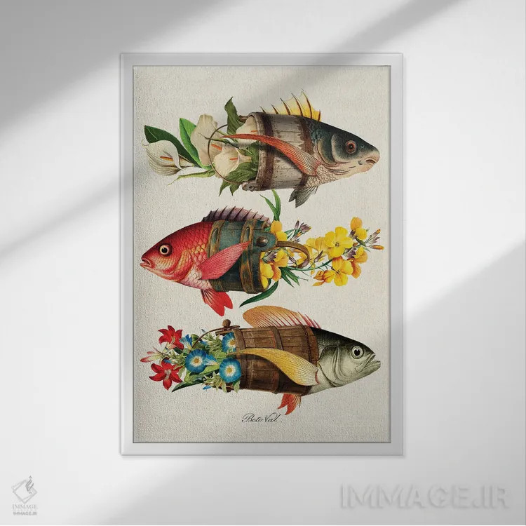 تابلو ماهی گلی اثر بتو وال - نمای قابدار سفید
