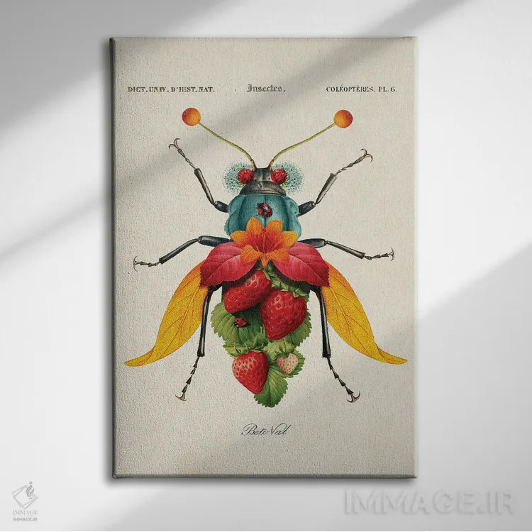 تابلو حشره توتفرنگی اثر بتو وال - نمای روبهرو روی دیوار