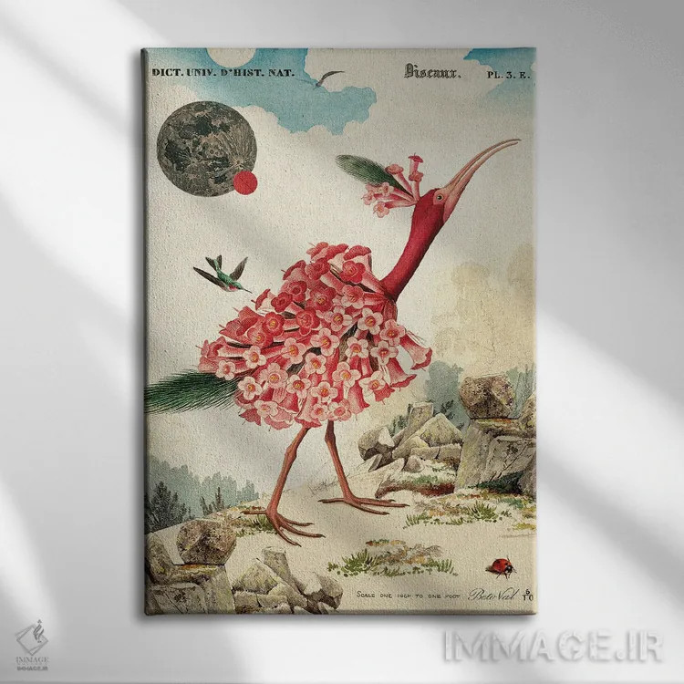 تابلو گل فلامینگو اثر بتو وال - نمای روبهرو روی دیوار