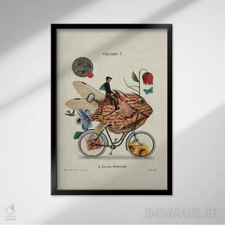 تابلو چرخهٔ ماهی اثر بتو وال - نمای قابدار مشکی