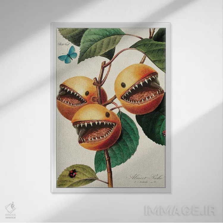 تابلو میوه گوشتخوار اثر بتو وال - نمای قابدار سفید