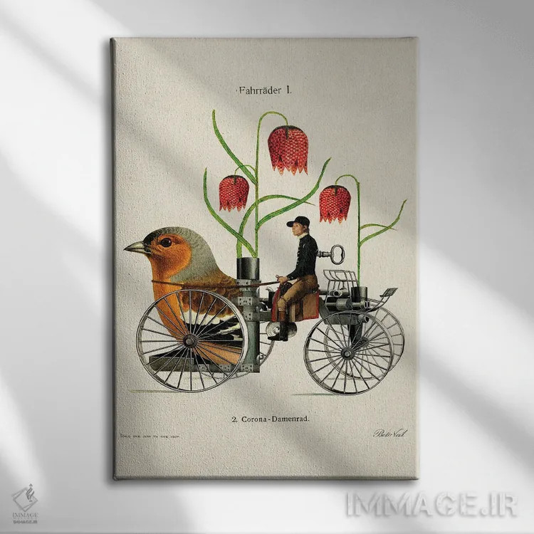 تابلو ماشین پرنده اثر بتو وال - نمای روبهرو روی دیوار