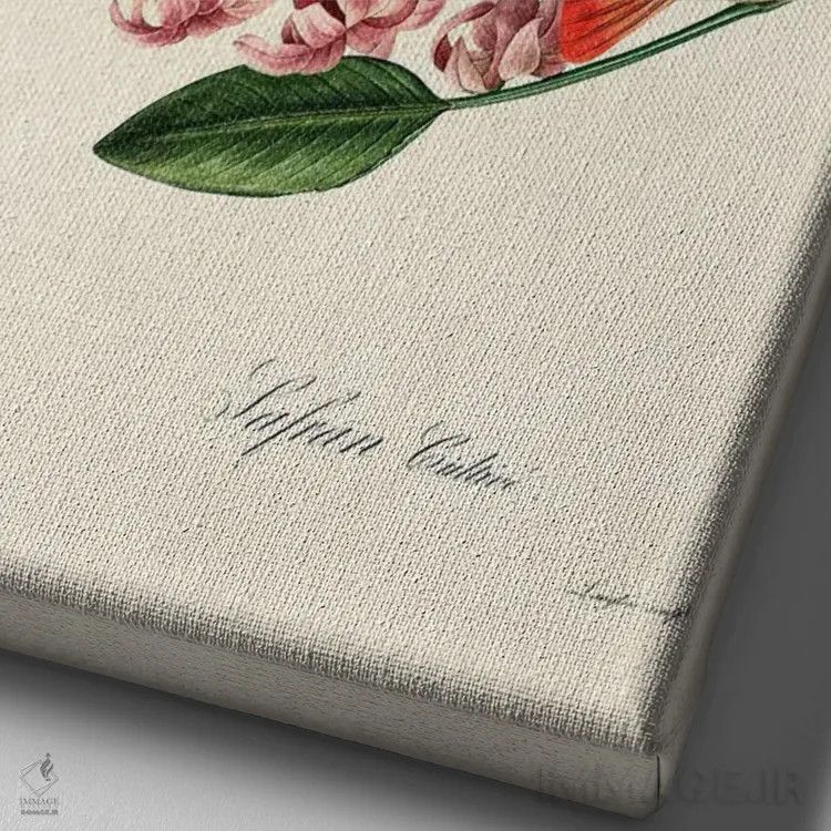 تابلو گل ماهی اثر بتو وال - نمای نزدیک بافت بوم