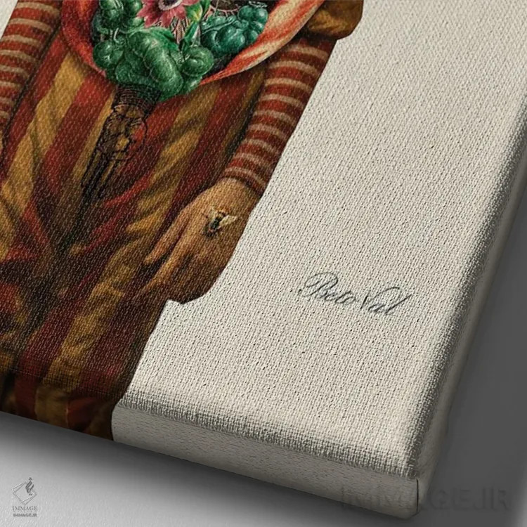 تابلو مرد سیرک اثر بتو وال - نمای نزدیک بافت بوم