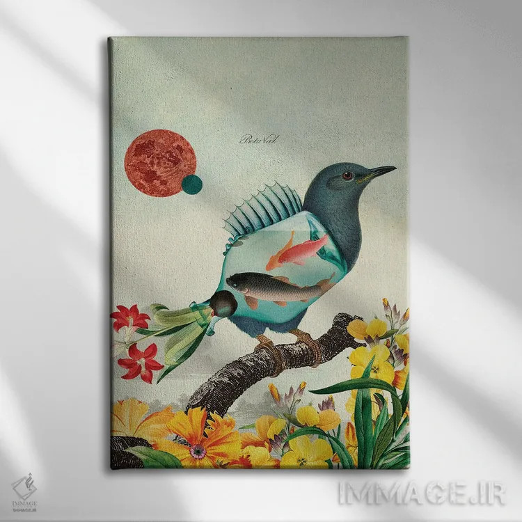 تابلو پرنده آکواریومی اثر بتو وال - نمای روبهرو روی دیوار