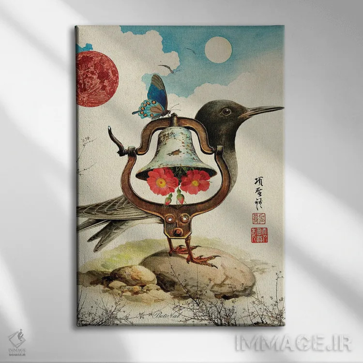 تابلو پرنده زنگولهای اثر بتو وال - نمای روبهرو روی دیوار