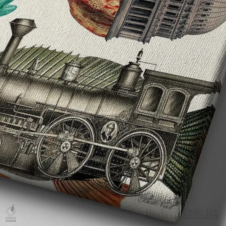 تابلو آکواریوم اثر بتو وال - نمای نزدیک بافت بوم