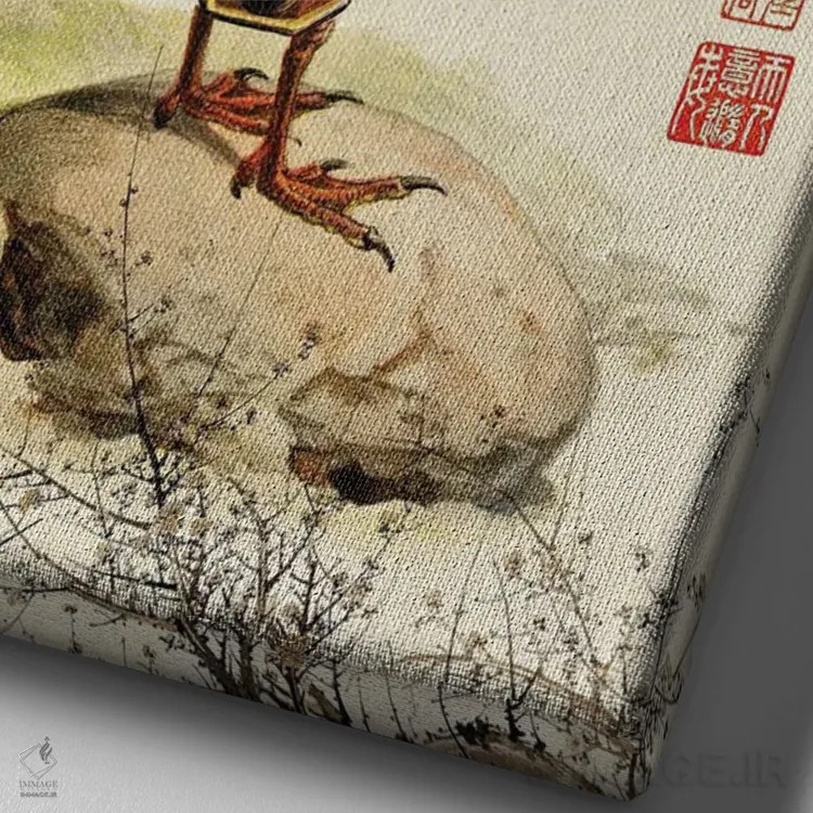 تابلو پرنده زنگولهای اثر بتو وال - نمای نزدیک بافت بوم