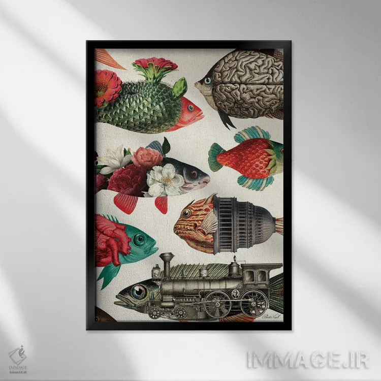 تابلو آکواریوم اثر بتو وال - نمای قابدار مشکی