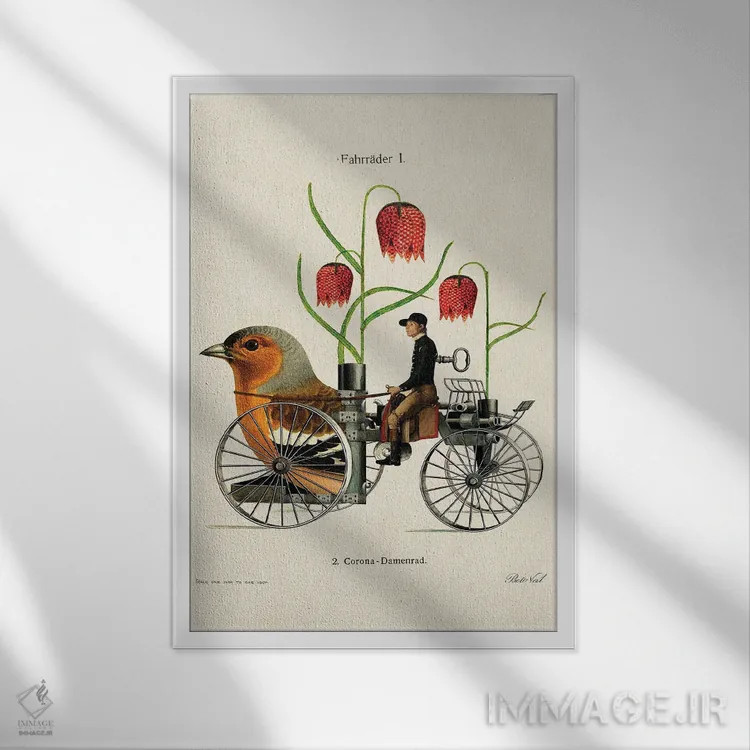 تابلو ماشین پرنده اثر بتو وال - نمای قابدار سفید