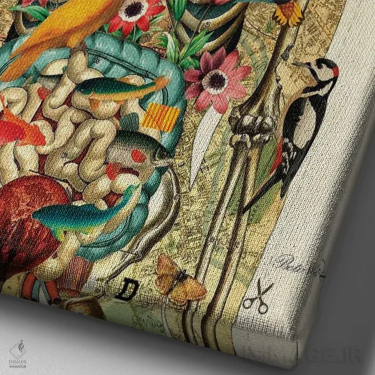 تابلو تکشاخ اثر بتو وال - نمای نزدیک بافت بوم