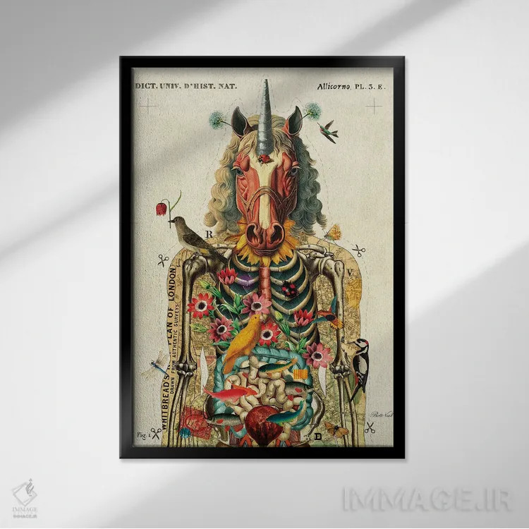 تابلو تکشاخ اثر بتو وال - نمای قابدار مشکی