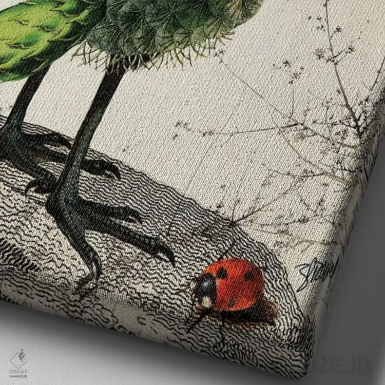 تابلو هیولای کاکتوسی اثر بتو وال - نمای نزدیک بافت بوم