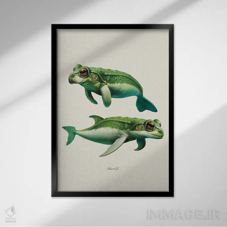 تابلو قورباغههای دریایی اثر بتو وال - نمای قابدار مشکی