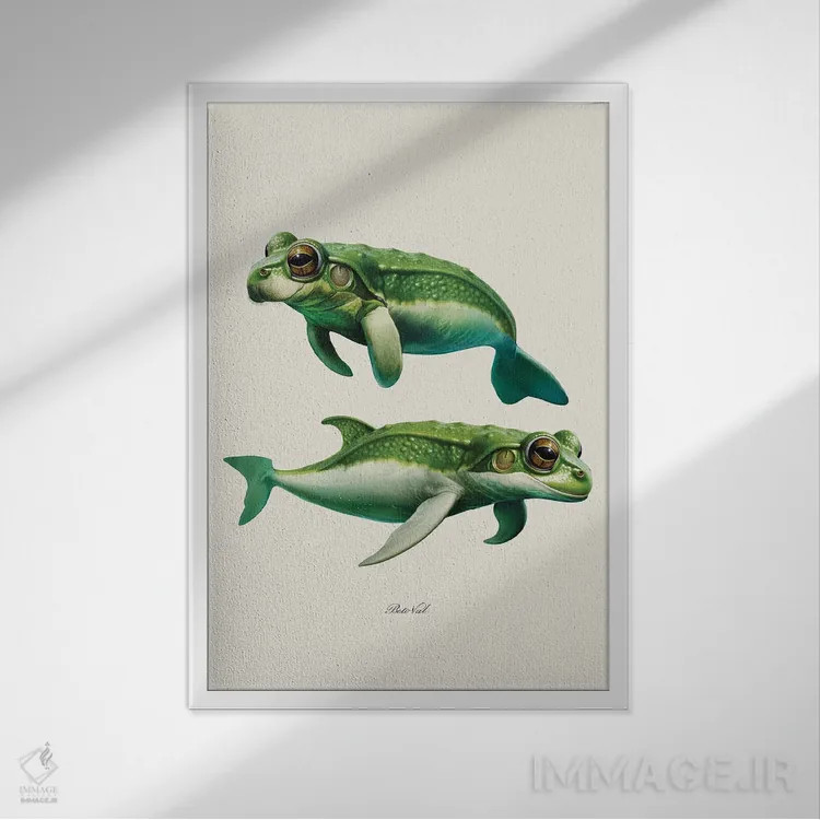 تابلو قورباغههای دریایی اثر بتو وال - نمای قابدار سفید