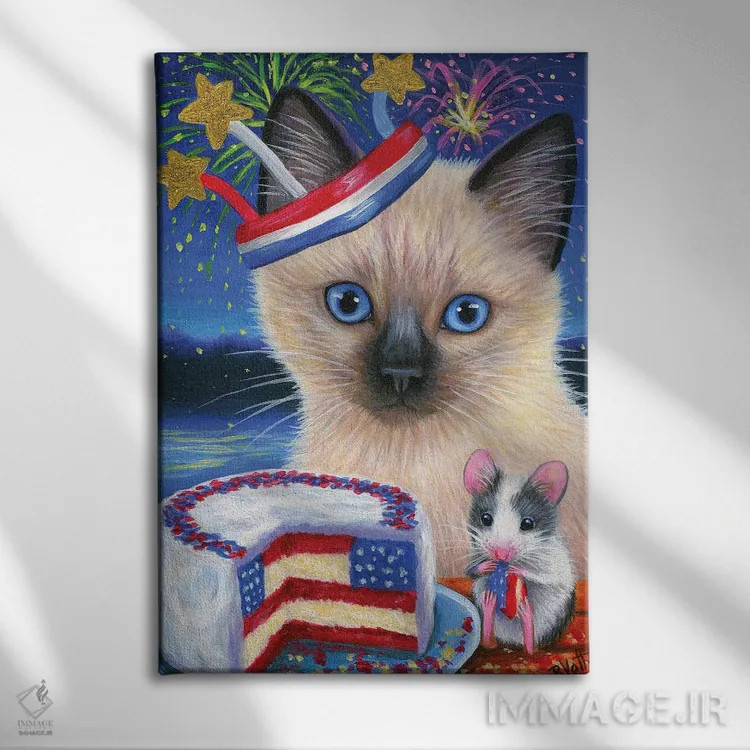 تابلو جشن سیسی (نام خاص) اثر بریجت واث - نمای روبهرو روی دیوار