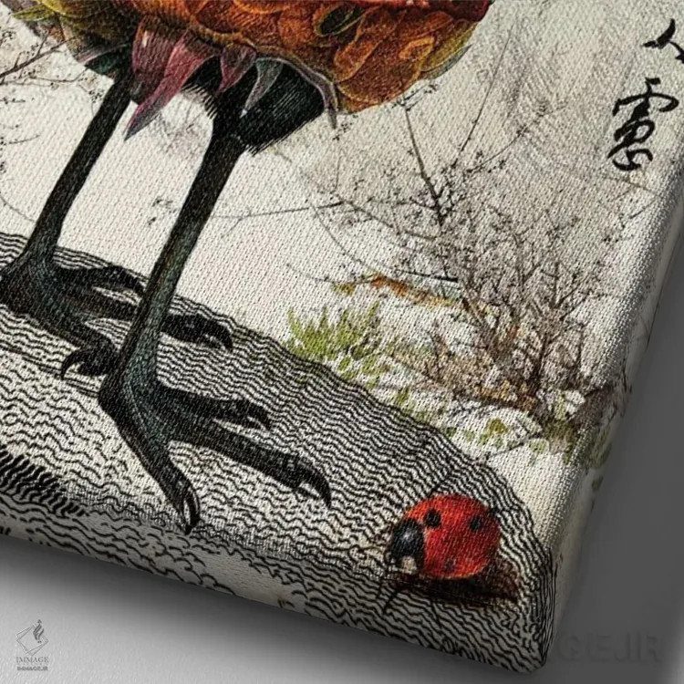 تابلو هیولای آناناسی اثر بتو وال - نمای نزدیک بافت بوم