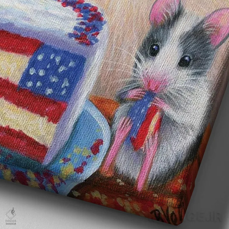 تابلو جشن سیسی (نام خاص) اثر بریجت واث - نمای نزدیک بافت بوم