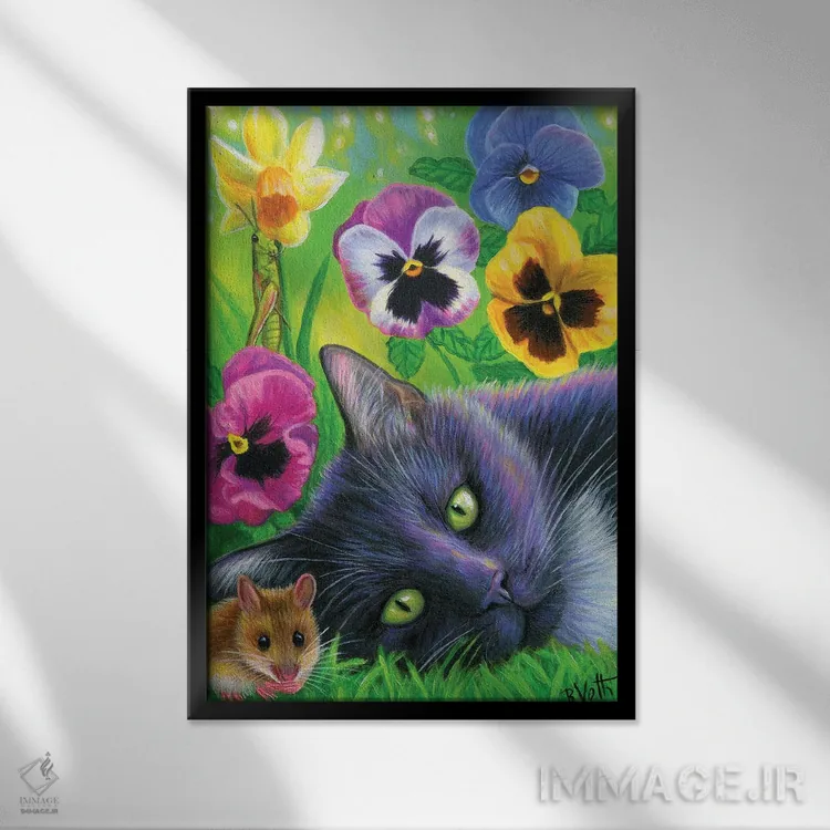 تابلو رویای بهار ۵ اثر بریجت واث - نمای قابدار مشکی