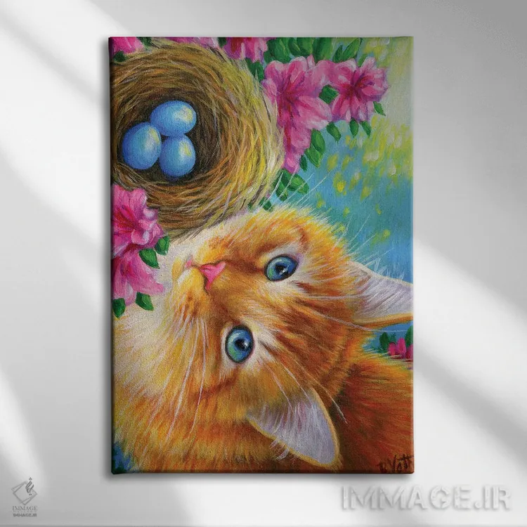 تابلو تخممرغهای کوچک آبی اثر بریجت واث - نمای روبهرو روی دیوار