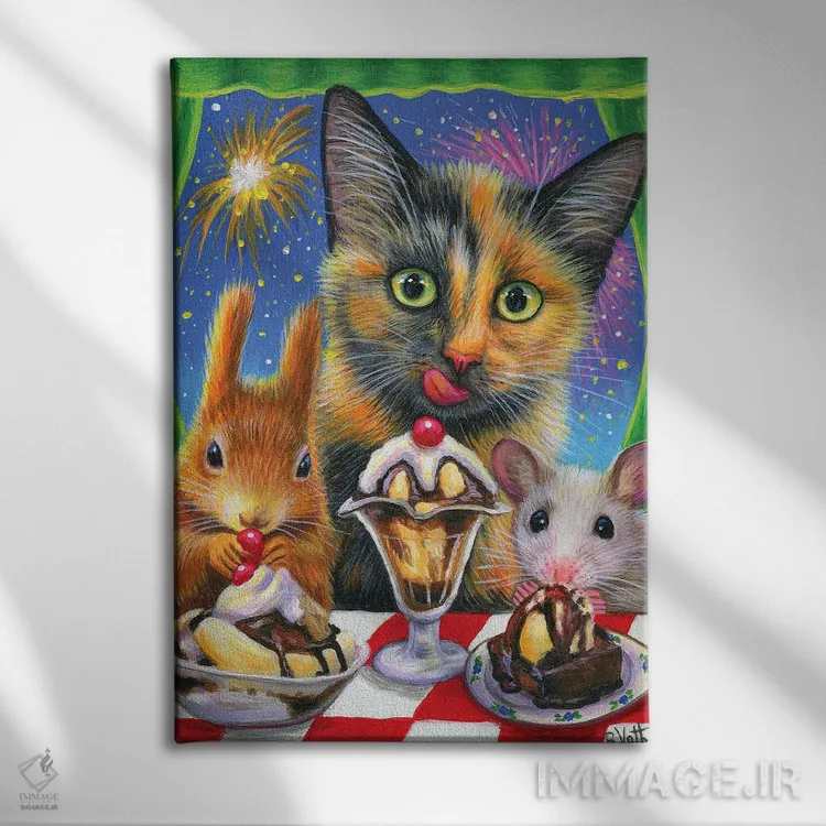 تابلو خوشمزگی سال نو اثر بریجت واث - نمای روبهرو روی دیوار