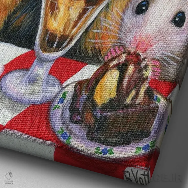 تابلو خوشمزگی سال نو اثر بریجت واث - نمای نزدیک بافت بوم