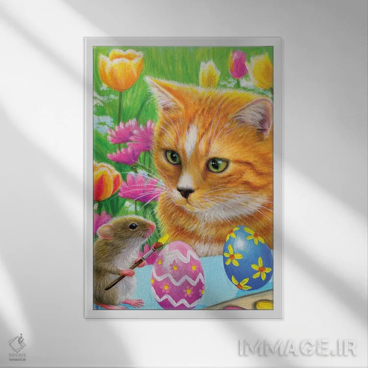 تابلو یاور کوچک عید پاک اثر بریجت واث - نمای قابدار سفید