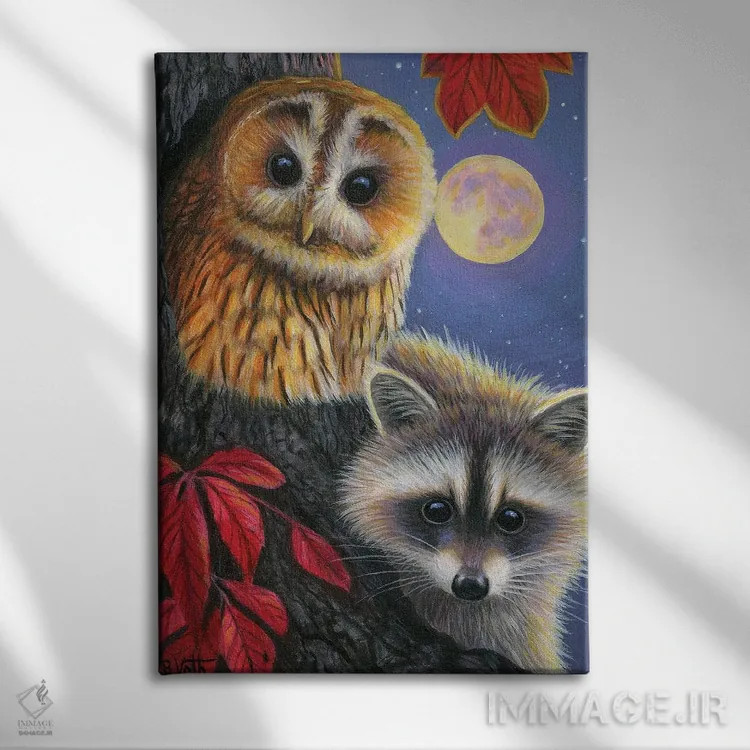 تابلو دوستان مهتابی اثر بریجت واث - نمای روبهرو روی دیوار