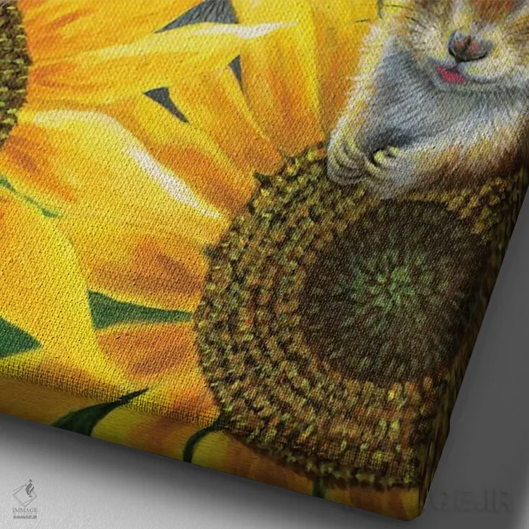 تابلو دوستان آفتابگردان اثر بریجت واث - نمای نزدیک بافت بوم