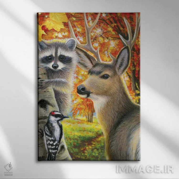 تابلو پاییز در جنگل اثر بریجت واث - نمای روبهرو روی دیوار