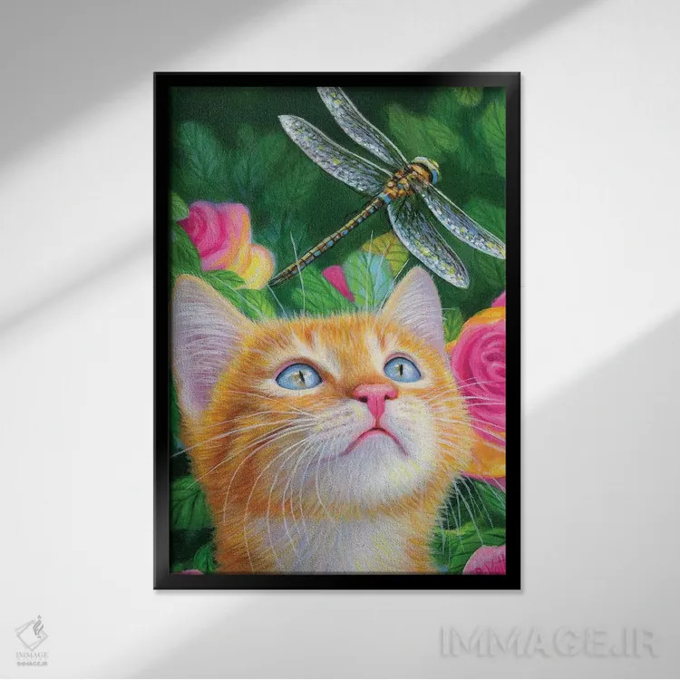 تابلو یک سنجاقک برای دانته اثر بریجت واث - نمای قابدار مشکی