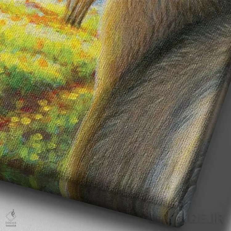 تابلو پاییز در جنگل اثر بریجت واث - نمای نزدیک بافت بوم