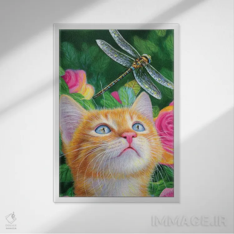 تابلو یک سنجاقک برای دانته اثر بریجت واث - نمای قابدار سفید