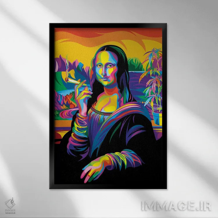 تابلو مونالیزا (شاهکار لئوناردو داوینچی) اثر باب ویر - نمای قابدار مشکی