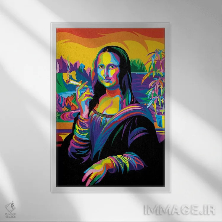 تابلو مونالیزا (شاهکار لئوناردو داوینچی) اثر باب ویر - نمای قابدار سفید