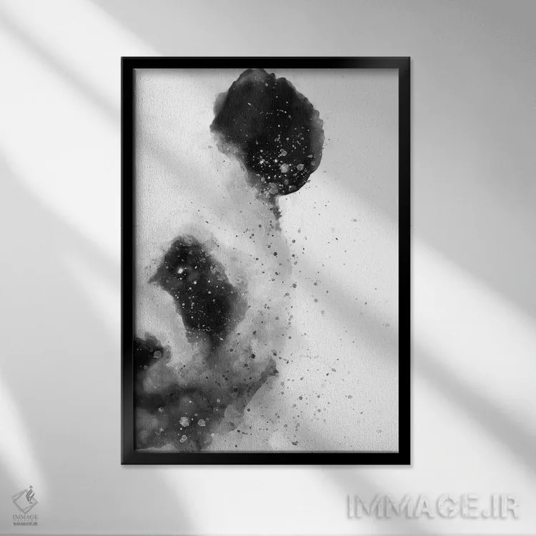 تابلو پاندا در حالت آمادهباش اثر براندون وانگ - نمای قابدار مشکی