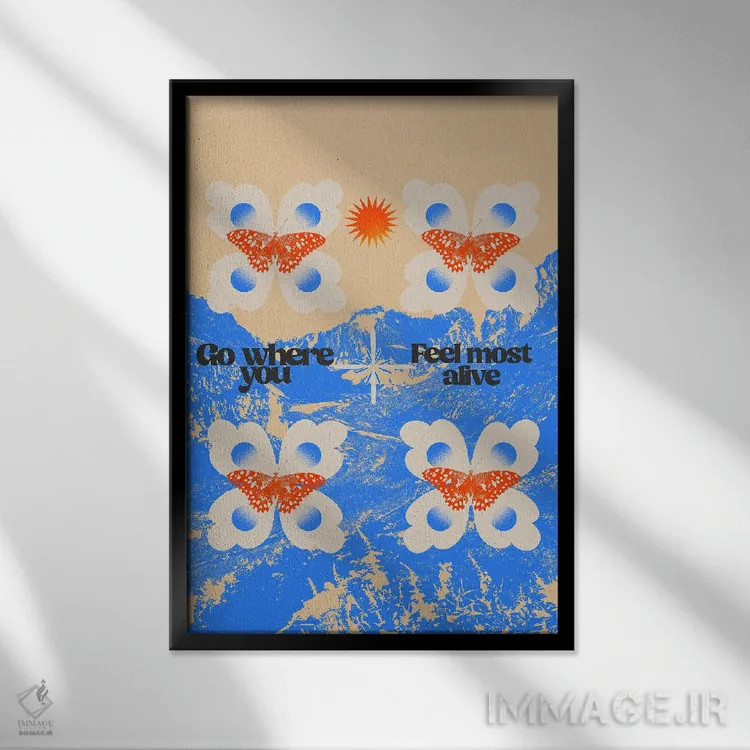 تابلو احساس زنده بودن کن اثر بستورلد اثر سیرا کیلن - نمای قابدار مشکی