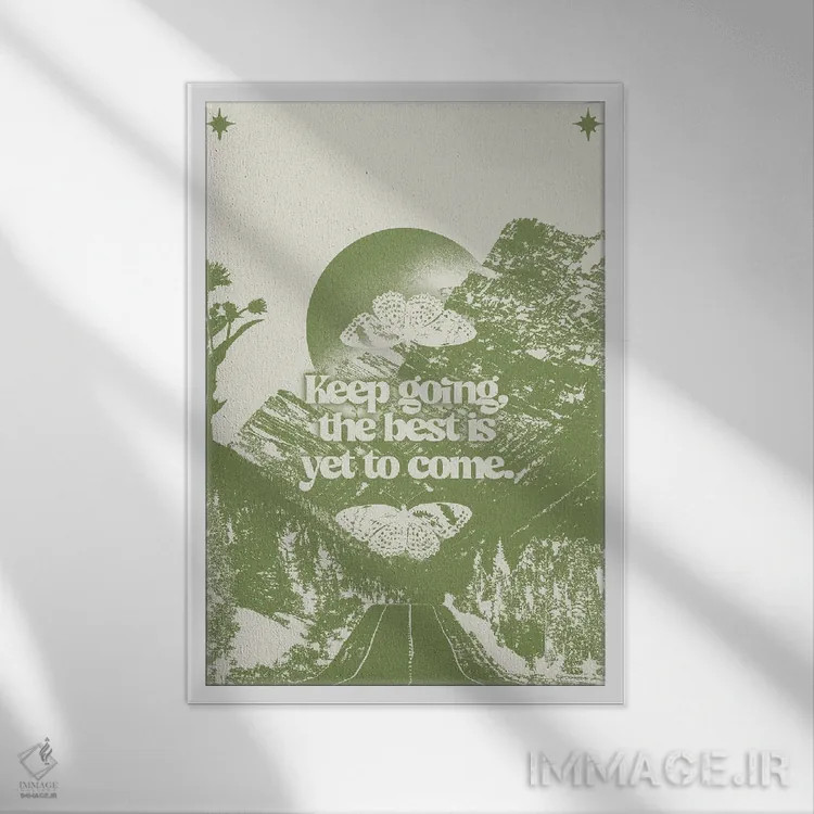 تابلو ادامه بده اثر بستورلد اثر سیرا کیلن - نمای قابدار سفید