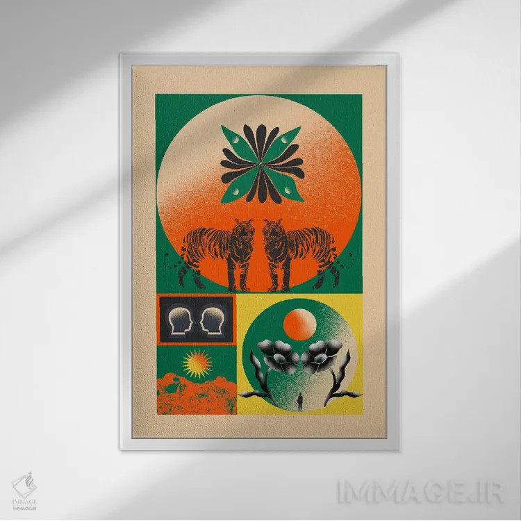 تابلو مراحل زندگی اثر بستورلد اثر سیرا کیلن - نمای قابدار سفید