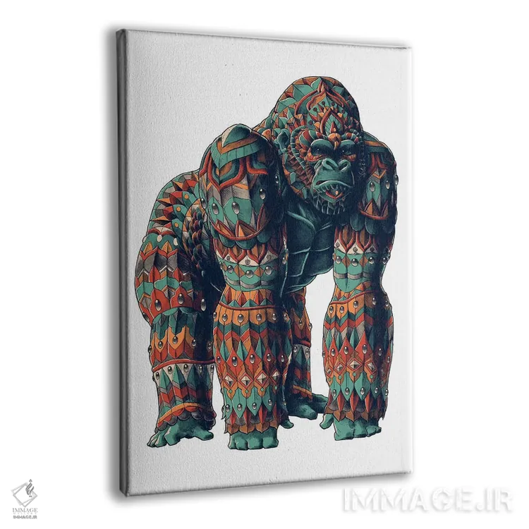 تابلو گوریل نر نقرهپشت رنگی شماره ۲ اثر بیوورکز - نمای پرسپکتیو محصول