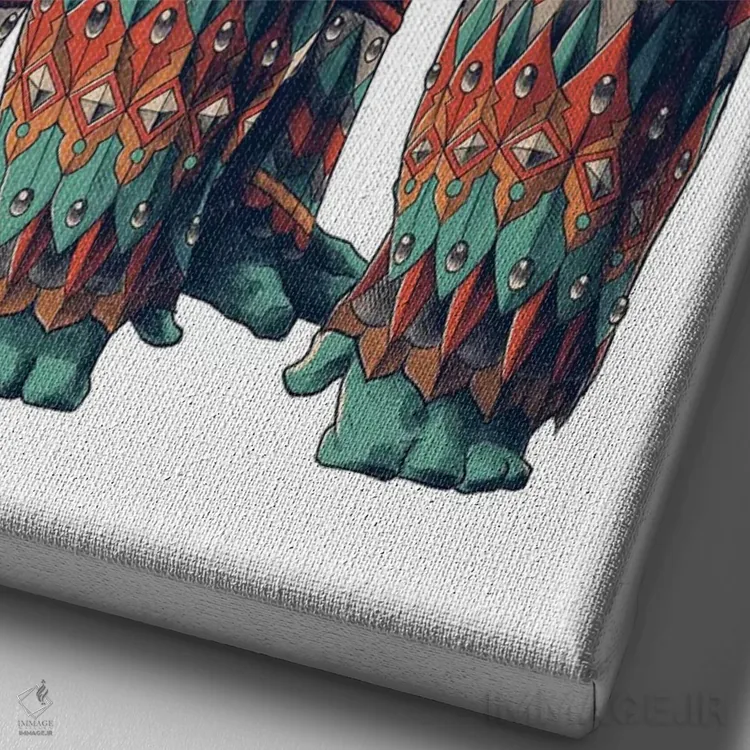 تابلو گوریل نر نقرهپشت رنگی شماره ۲ اثر بیوورکز - نمای نزدیک بافت بوم