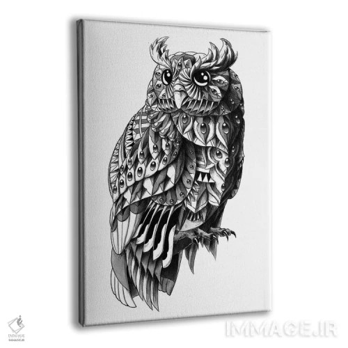 تابلو جغد تزیینی اثر بیوورکز - نمای پرسپکتیو محصول