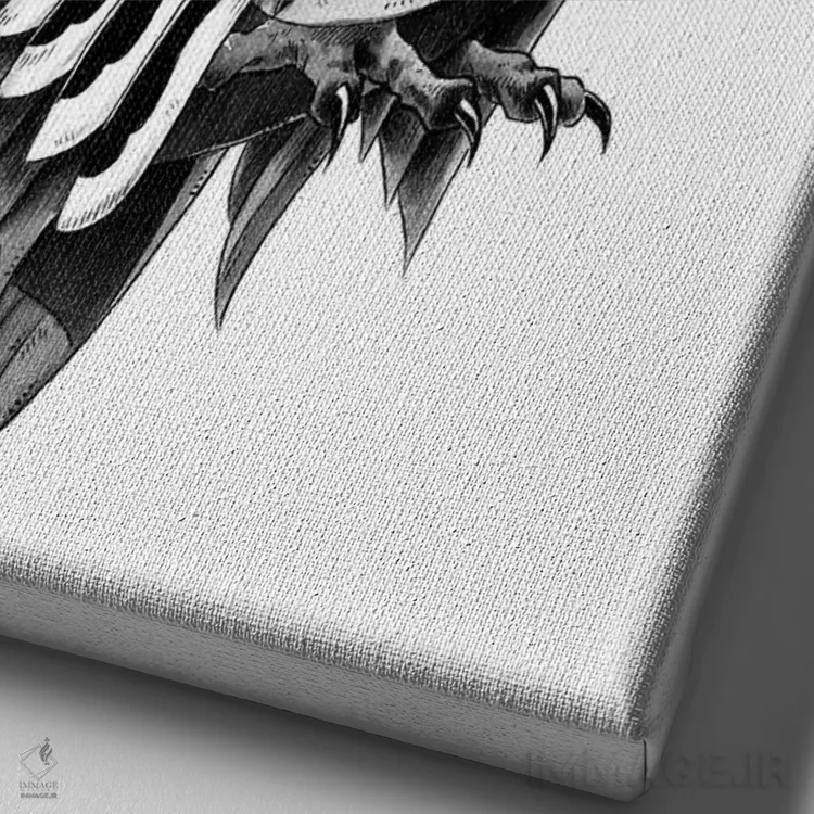 تابلو جغد تزیینی اثر بیوورکز - نمای نزدیک بافت بوم