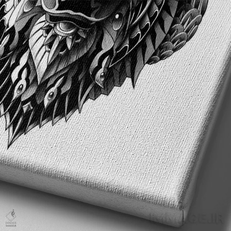 تابلو گاومیش آمریکایی اثر بیوورکز - نمای نزدیک بافت بوم